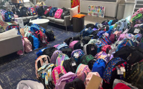 Backpacks full of supplies for local Los Angeles students.