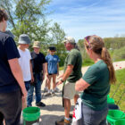 Students learning about fishing and the hatchery.