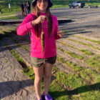 Student and her catch.