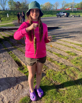 Student and her catch.