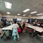 Healthy living session with students in classroom.