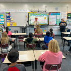 Healthy living session with students in classroom.