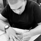 Student sketches a bike design.