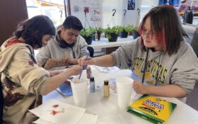 Students designing their bikes.