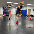 Students in the martial arts class.