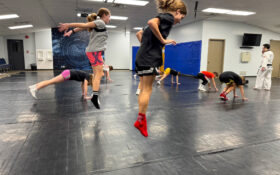 Students in the martial arts class.