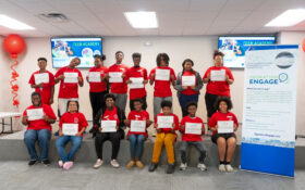 Students with Teen Academy certificates presented upon completion.