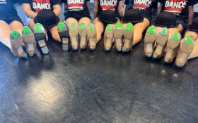 Student decorate their shoes with message, One Pill Can Kill.