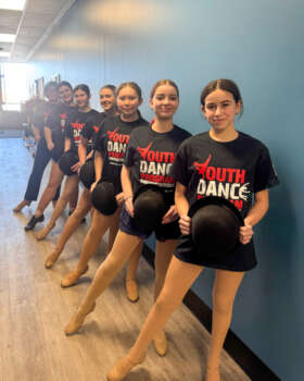 Students pose at the two-day “DEAEF Goes to Broadway” workshop