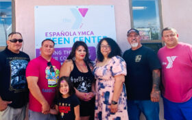 Pictured Left to Right: Cruz López (Artist, Parent), Diego López (Hands Across Cultures, primary DEAEF partner), Jayde Salazar (Diego's daughter), Delubina Montoya (Española Lowrider Museum Coalition), Cynthia Lentini (National Latino Behavioral Health Association, Connecting Our Voices Coalition), Abel DeVargas  (Española Lowrider Museum Coalition), Ben Sandoval (Española YMCA; primary DEAEF partner). Photo by Renee Sandoval.